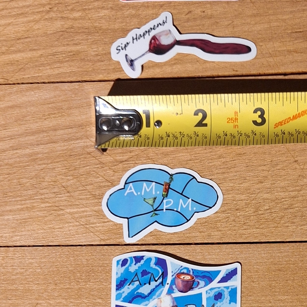 Fun Sticker Set with Blue and Red Designs